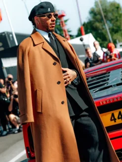 Lewis Hamilton Monza Camel Wool Overcoat