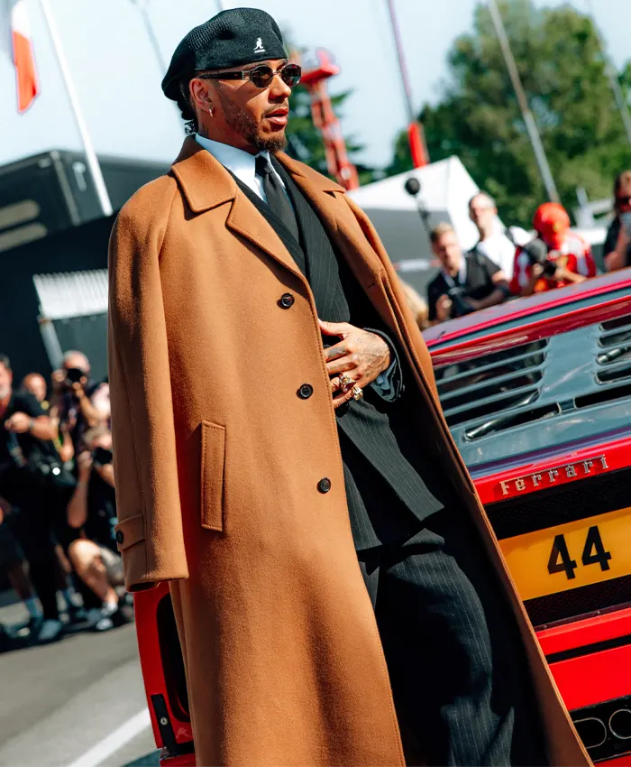 Lewis Hamilton Monza Camel Wool Overcoat
