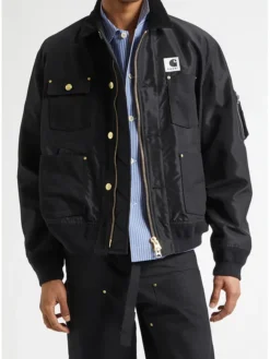 Lewis-Hamilton-Sacai-x-Carhartt-WIP-Nylon-Twill-Duck-Canvas-Blouson-Jacket-Front-View