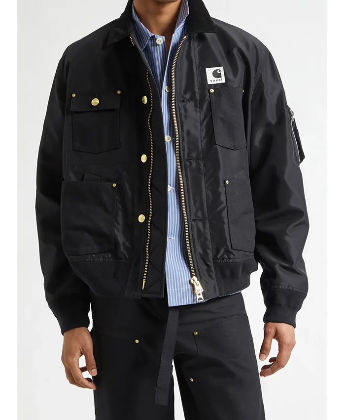 Lewis-Hamilton-Sacai-x-Carhartt-WIP-Nylon-Twill-Duck-Canvas-Blouson-Jacket-Front-View