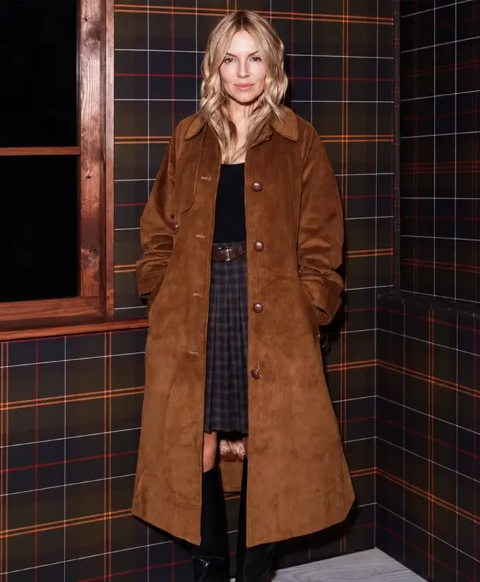 London FW 2026 Sienna Miller Brown Coat