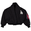 Los Angeles Dodgers x Alpha x New Era Black Shawl Collar Flight Jacket