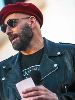 Los Angeles Event John Travolta Biker Jacket