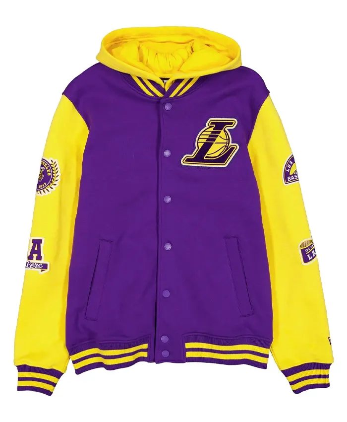 Los Angeles Lakers Throwback Patch Letterman Jacket