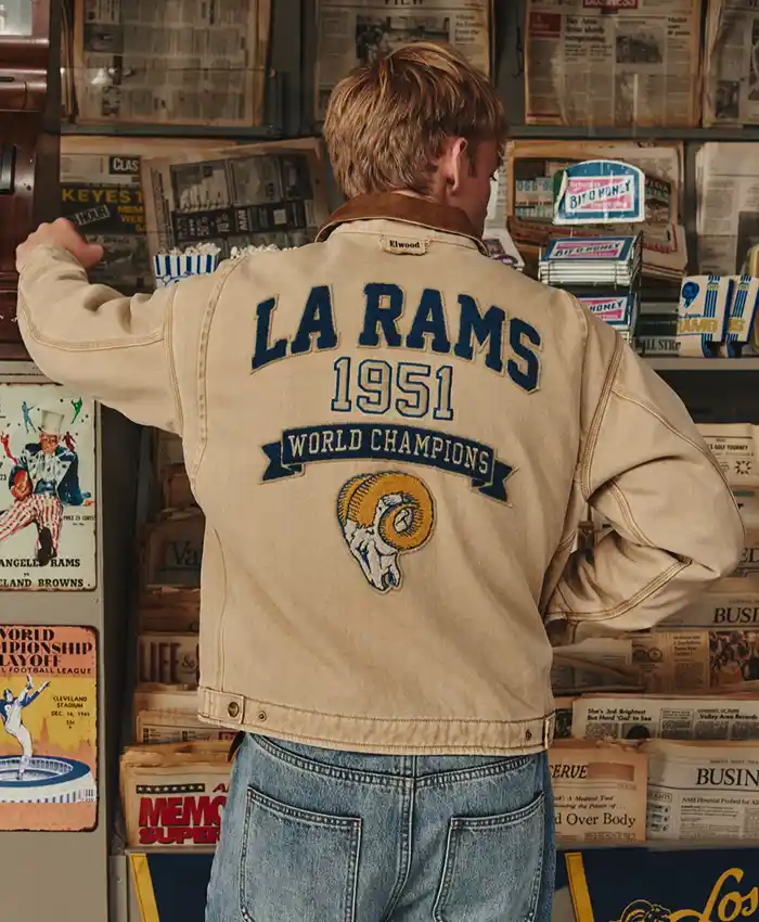 Los Angeles Rams x Elwood 75th Anniversary 1951 World Championship Brown Cotton Jacket back view