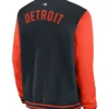 MLB Detroit Tigers Justin Verlander Career Celebration Fleece Navy-Orange Bomber Jacket back view