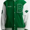 Macklemore Bogey Boys Friends And Family Green And White Varsity Letterman Jacket front view