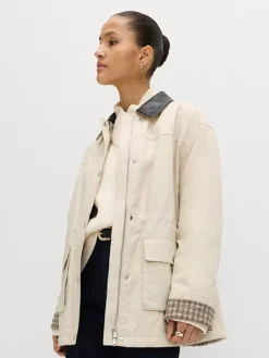 Marks and Spencer Cotton Canvas Padded Barn Jacket For Women