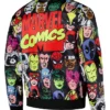 Marvel Chalk Line Heroes Heads Fanimation Satin Jacket