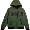 Marvel Doctor Doom Army Green Bomber Jacket With Hood