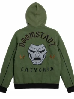 Marvel Doctor Doom Latveria Army Green Jacket With Hood