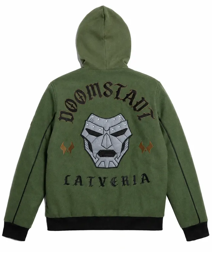 Marvel Doctor Doom Latveria Army Green Jacket With Hood