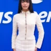 Melanie Moreno on the US Open Blue Carpet Corset Style Jacket For Sale