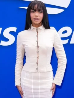 Melanie Moreno on the US Open Blue Carpet Corset Style Jacket For Sale