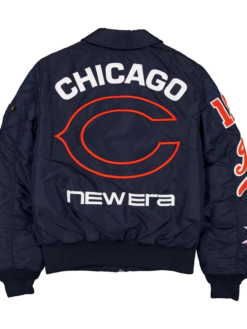 Men's Chicago Bears New Era x Alpha Industries Navy MA-1 Bomber Jacket