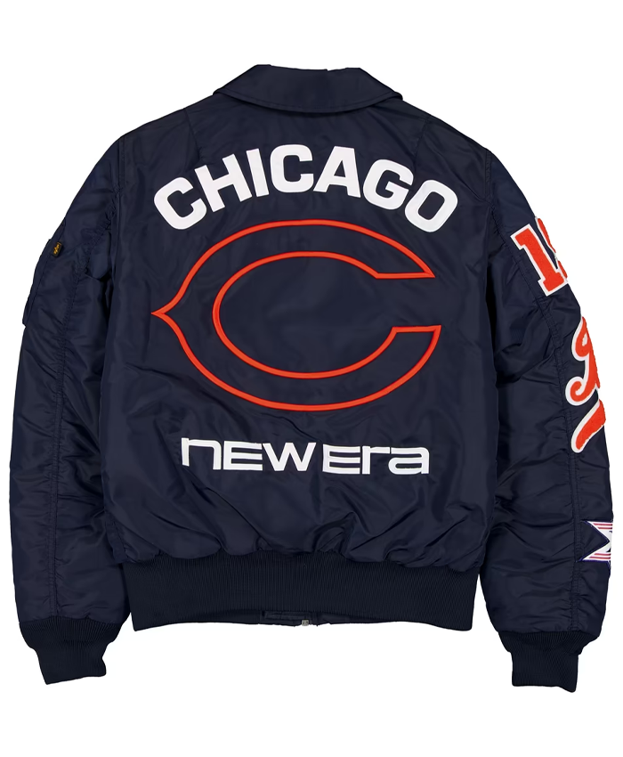 Men's Chicago Bears New Era x Alpha Industries Navy MA-1 Bomber Jacket
