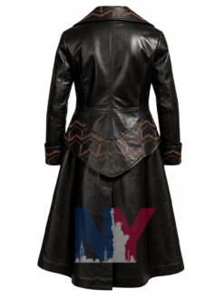 Men's Halloween Black Leather Long Trench Costume Coat
