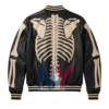 Men's Halloween Skeleton Leather Bomber Biker Jacket