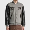 Mens Human Made Letterman Varsity Jacket In Grey