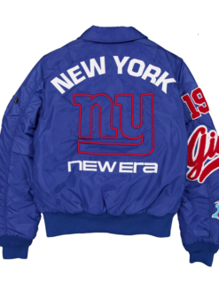 Men's New York Giants New Era x Alpha Industries Royal MA-1 Jacket