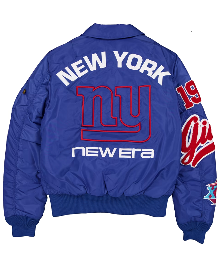 Men's New York Giants New Era x Alpha Industries Royal MA-1 Jacket