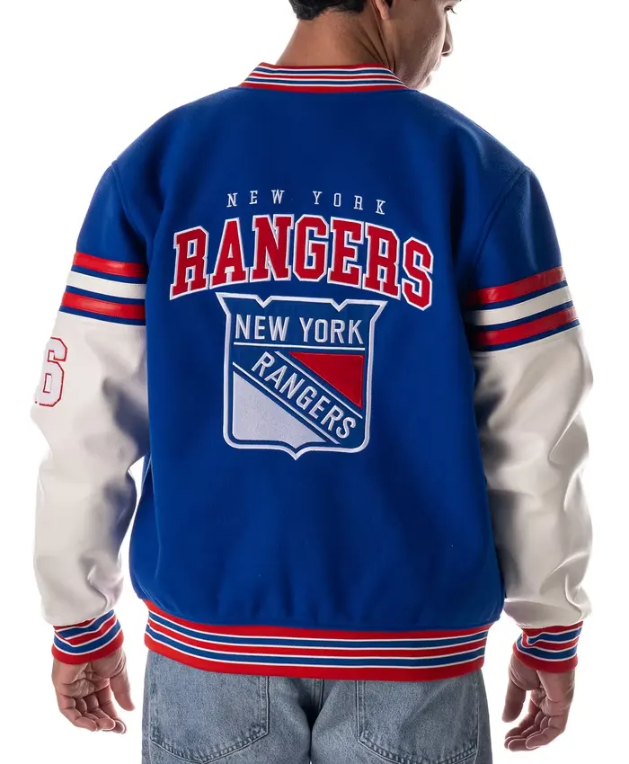 Mens New York Rangers The Wild Collective Jacket Blue