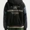 Men's Nike Club Black Wool Letterman Varsity Jacket Back