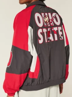 Mens Ohio State University Buckeyes Graphic Windbreaker track Jacket By Hollister
