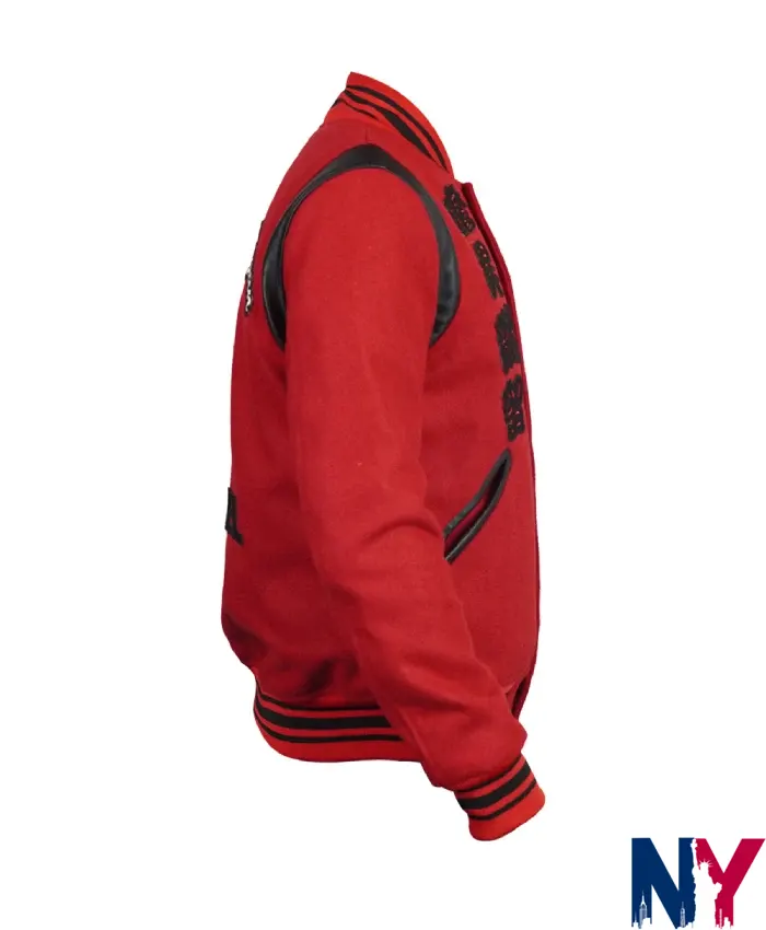 Michael Jackson Red Varsity Jacket For Sale