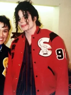 Michael Jackson Sailors 92 Red Letterman Varsity Jacket