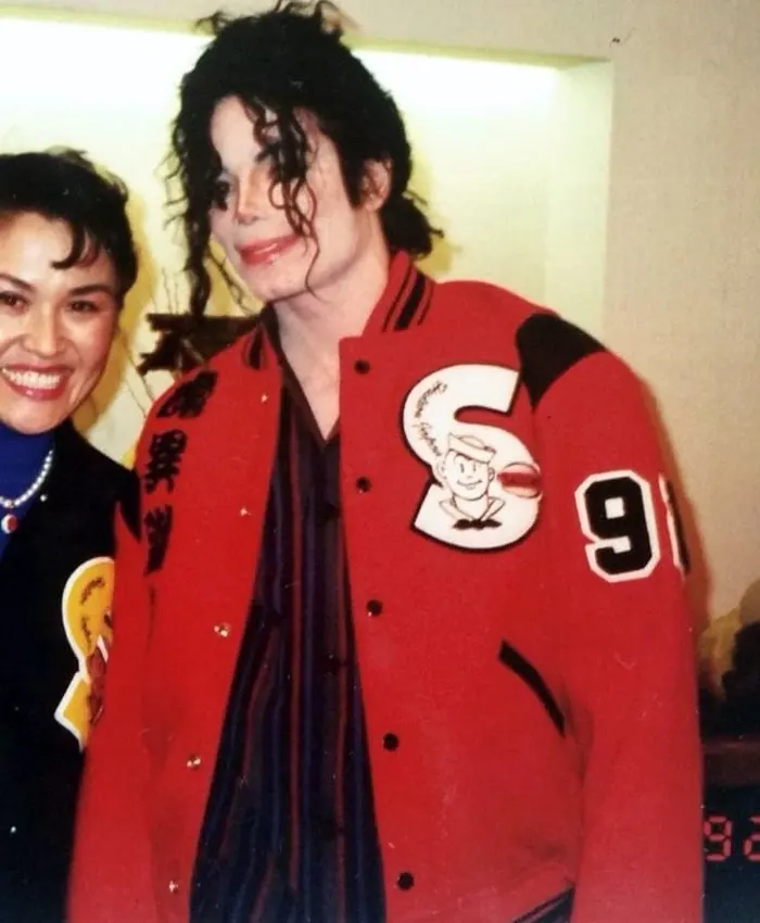 Michael Jackson Sailors 92 Red Letterman Varsity Jacket