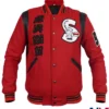 Michael Jackson Sailors 92 Red Varsity Jacket
