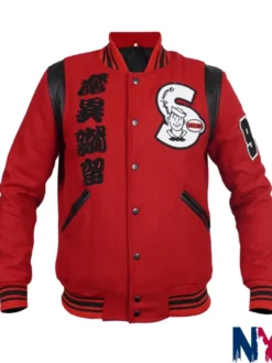Michael Jackson Sailors 92 Red Varsity Jacket