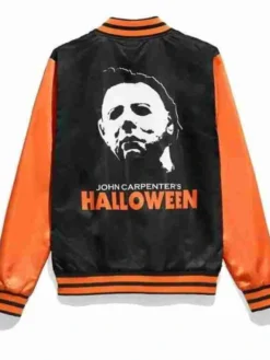 Michael-Myers-Halloween-Black-and-Orange-Varsity-Jacket-For-Sale