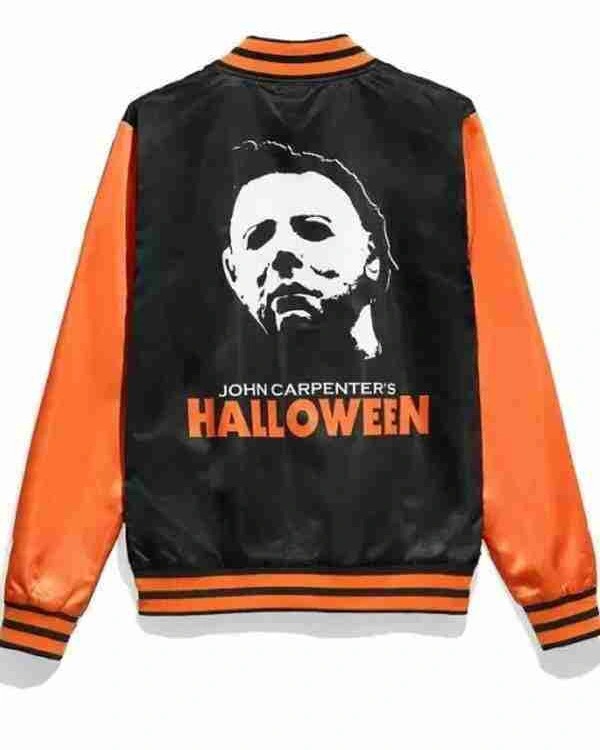 Michael-Myers-Halloween-Black-and-Orange-Varsity-Jacket-For-Sale