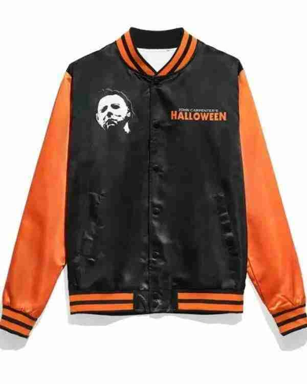 Michael-Myers-Halloween-Black-and-Orange-Varsity-Jacket