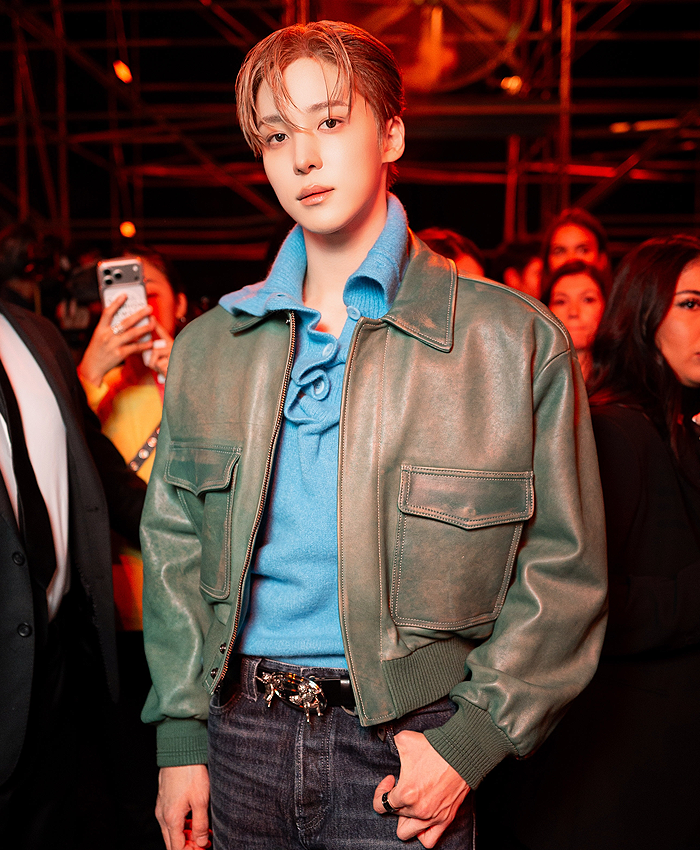 Milan-Fashion-Week-2026-Jeong-Yun-ho-Sage-Green-Leather-Jacket-Right