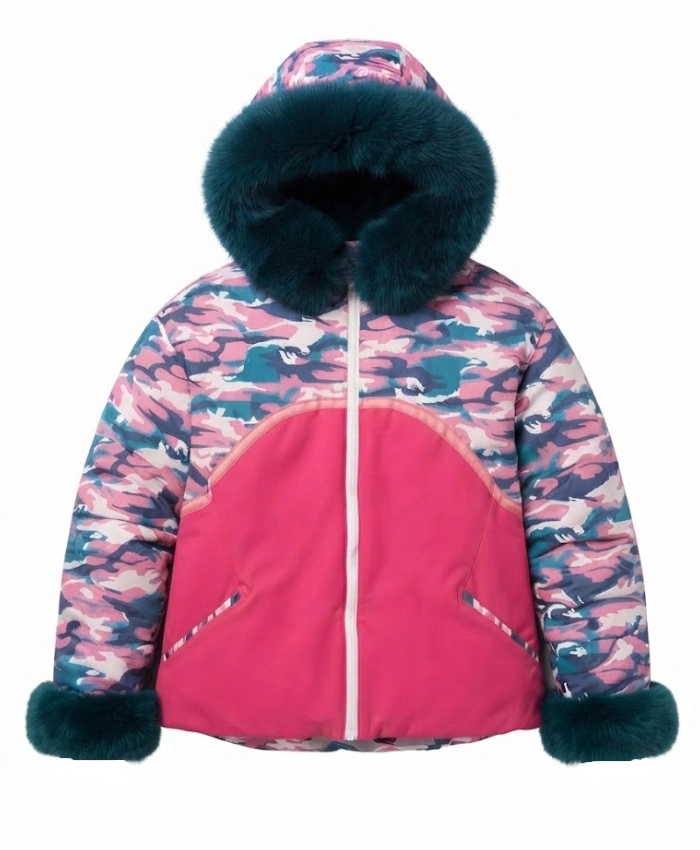 Millie-North-Of-North-S02-Zorga-Qaunaq-Pink-and-Blue-Camouflage-Fur-Collar-Puffer-Jacket