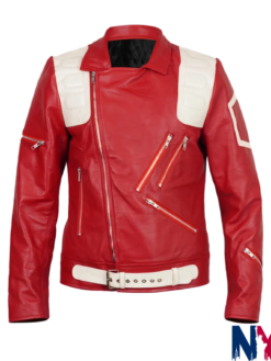 My Fault London 2025 Asha Banks Red Leather Biker Style Jacket