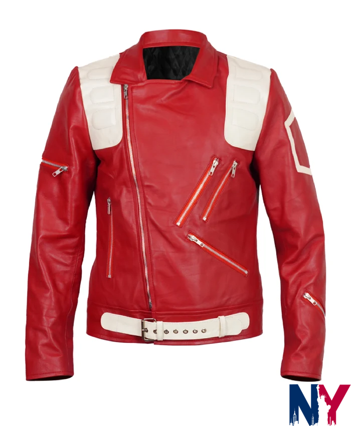 My Fault London 2025 Asha Banks Red Leather Biker Style Jacket