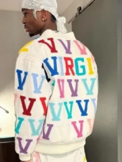 NBA Shai Gilgeous-Alexander You Broke My Heart White Wool Varsity Jacket back view