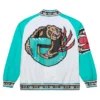 NBA Vancouver Grizzlies Mitchell & Ness White 1995 Warm Up Varsity Jacket back view