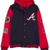 NFL Atlanta Braves Throwback Patch Letterman Varsity Jacket