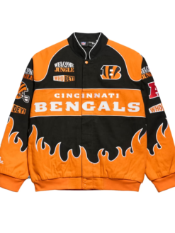 NFL Cincinnati Bengals Chalk Line Black Premium Full-Snap Cotton Racing Jacket
