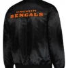 NFL Cincinnati Bengals Starter Exclusive Black Full-Snap Satin Varsity Jacket back view