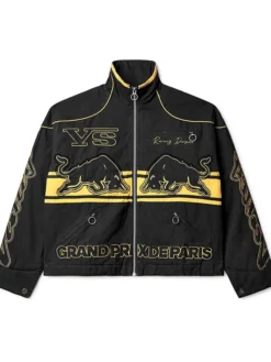 NFL Cleveland Browns Isaiah Bond Grand Prix De Paris Fleece Black Track Jacket front view
