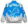 NFL Detroit Lions Chalk Line Blue Premium Full-Snap Cotton Racing Jacket back view