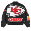 NFL Kansas City Chiefs Chalk Line Full-Snap Black Pennant Wool Varsity Jacket back view