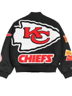 NFL Kansas City Chiefs Chalk Line Full-Snap Black Pennant Wool Varsity Jacket back view