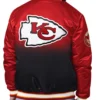 NFL Kansas City Chiefs Starter Red Pass Rush Full-Snap Satin Varsity Jacket back view